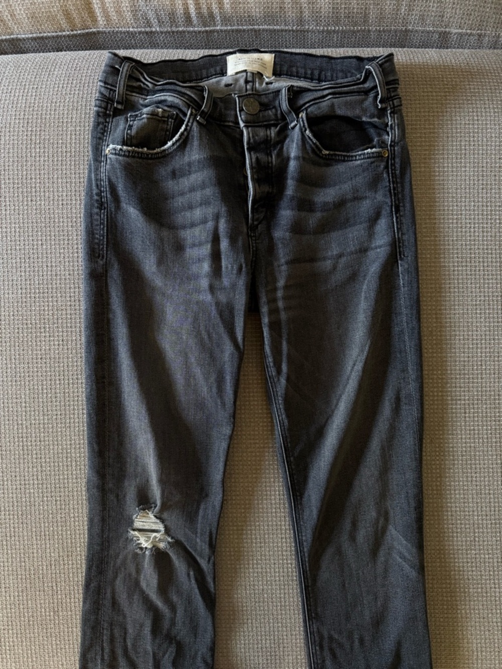 McGuire Denim Grey Distressed Ankle Jeans